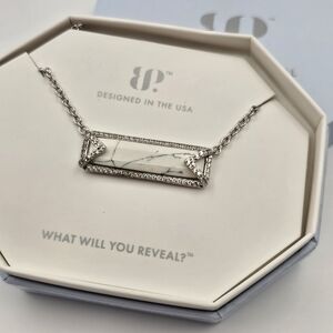 NEW Bomb Party "A Songbird's Perch" OG Necklace Howlite Magnesite on Rhodium